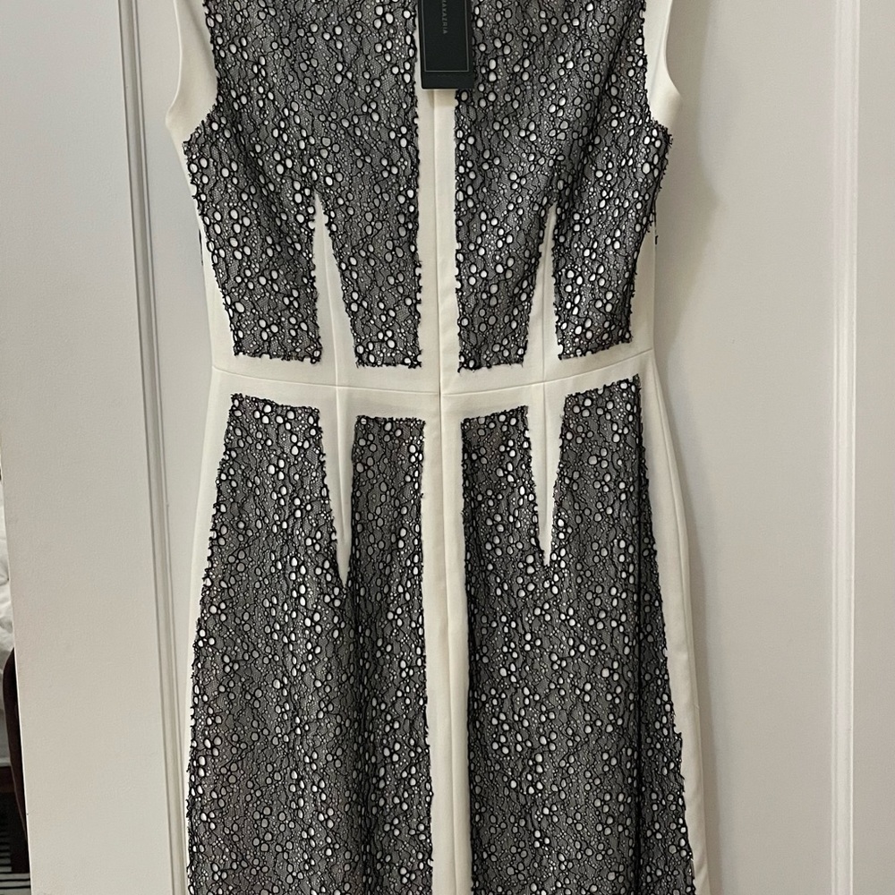 BCBGMaxAzria Black Sheath Midi Dress Sleeveless Cocktail